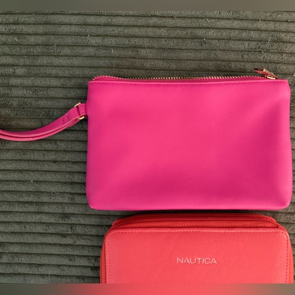 Nautica Orange Blue Clutch Wallet A New Day Hot Pink Clutch Bundle NWT Casual - Picture 3 of 6